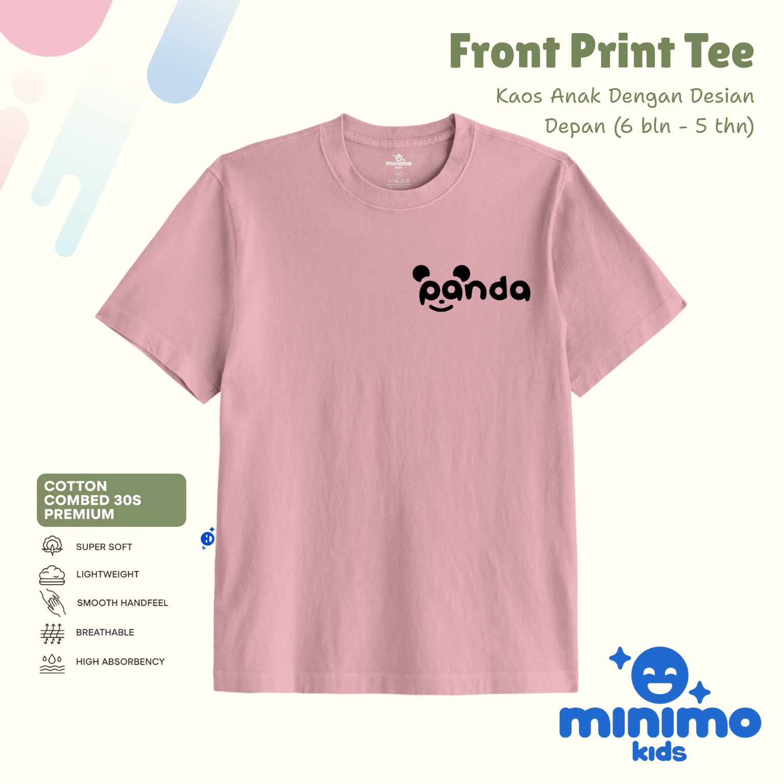 Basic Tee Minimo Kids - peony pink